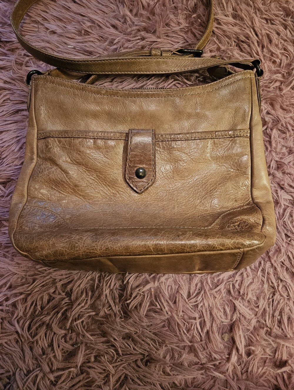 Frye☆Leather Crossbody Bag in Tan